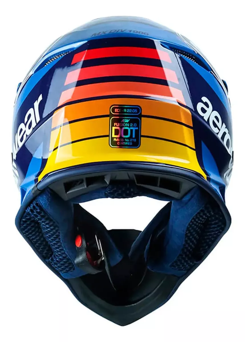 Capacete Asw Fusion 2.0 Relay Azul Laranja - Menta Motos - A