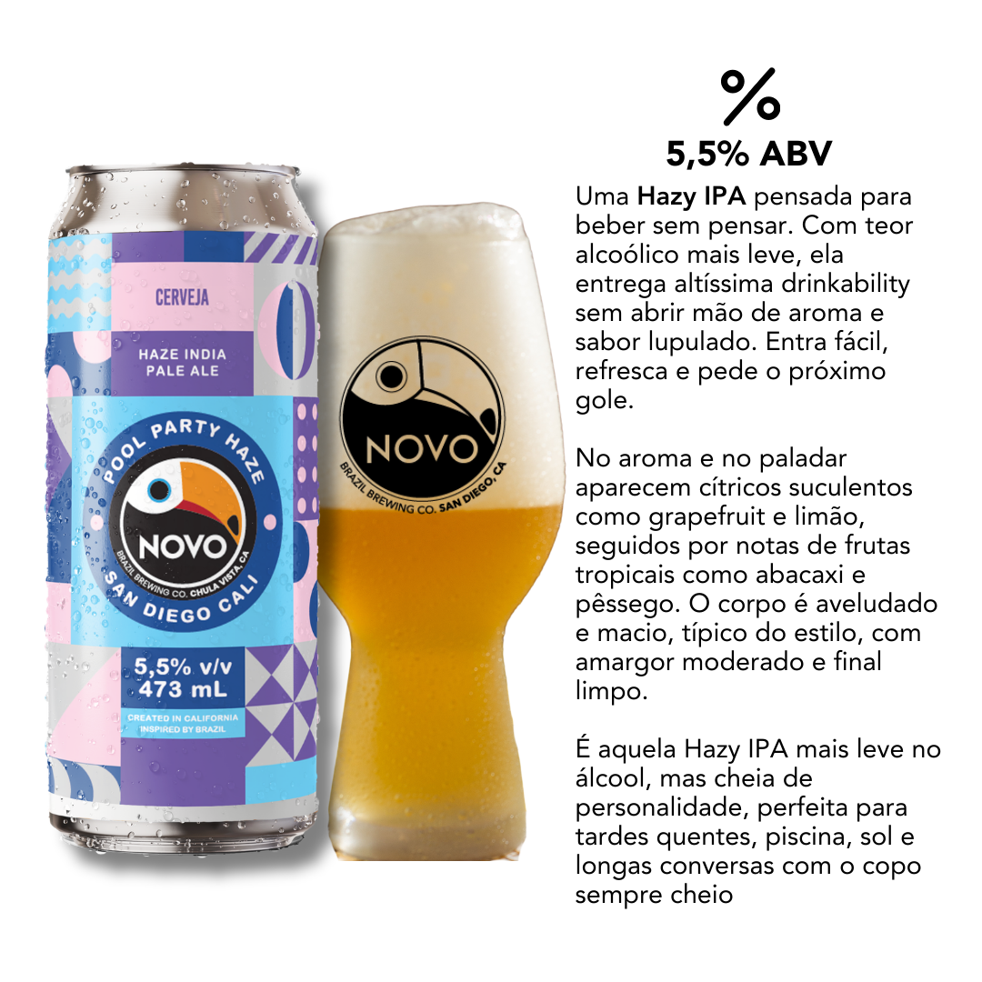 Novo Brazil Pool Party Hazy IPA 473ml – Cerveja Especial | Prussia