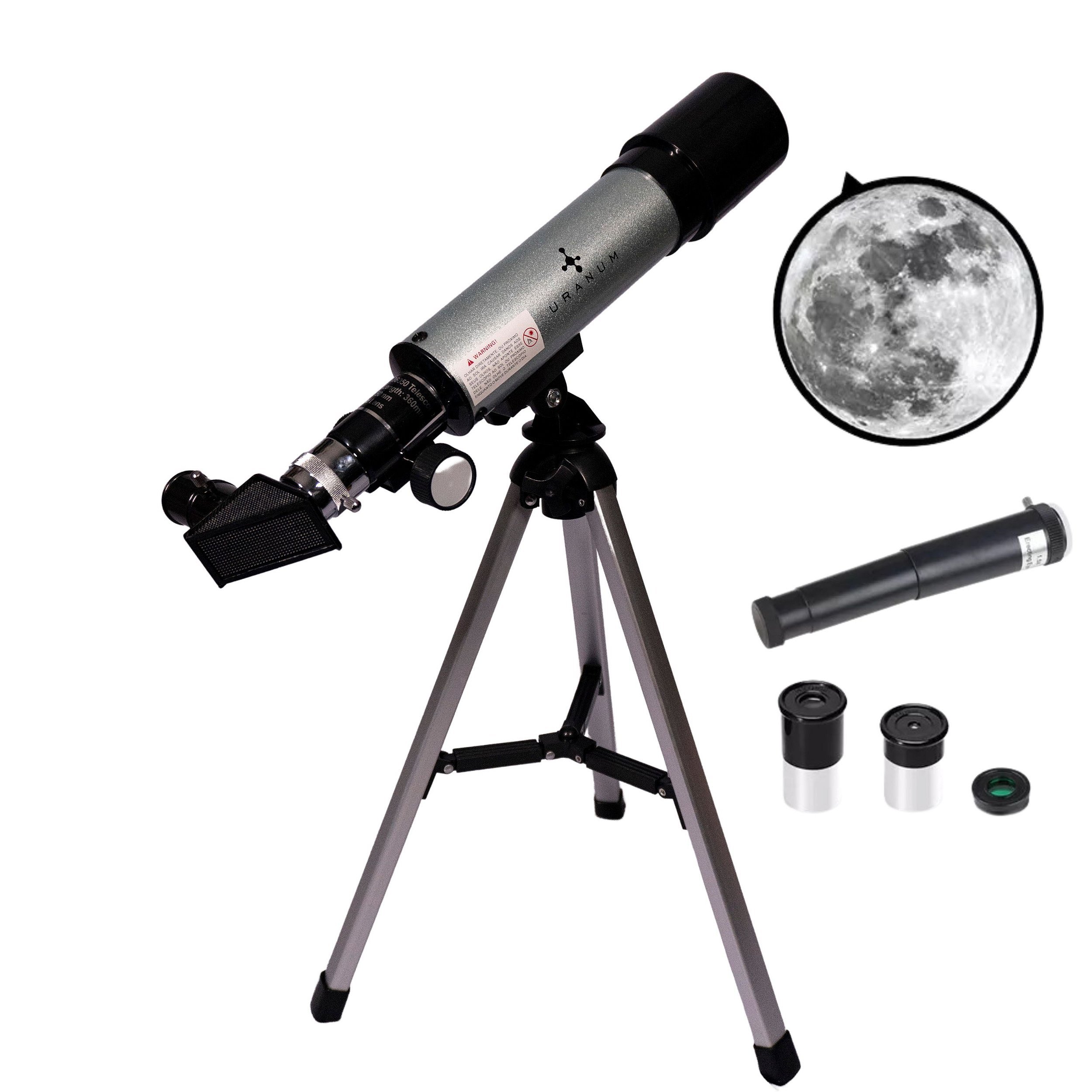 Telescópio Refrator 50mm Barato Qualidade Para Astronomia Universo - Uranum