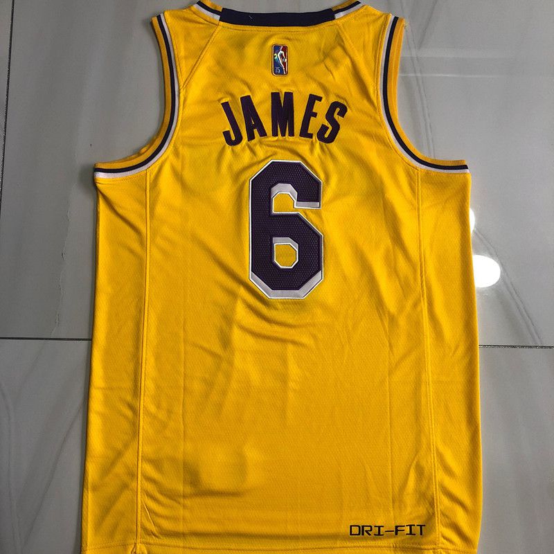 Camisa de Basquete Lakers 2022 Versão Bordado Denso - 6 Lebron James ...