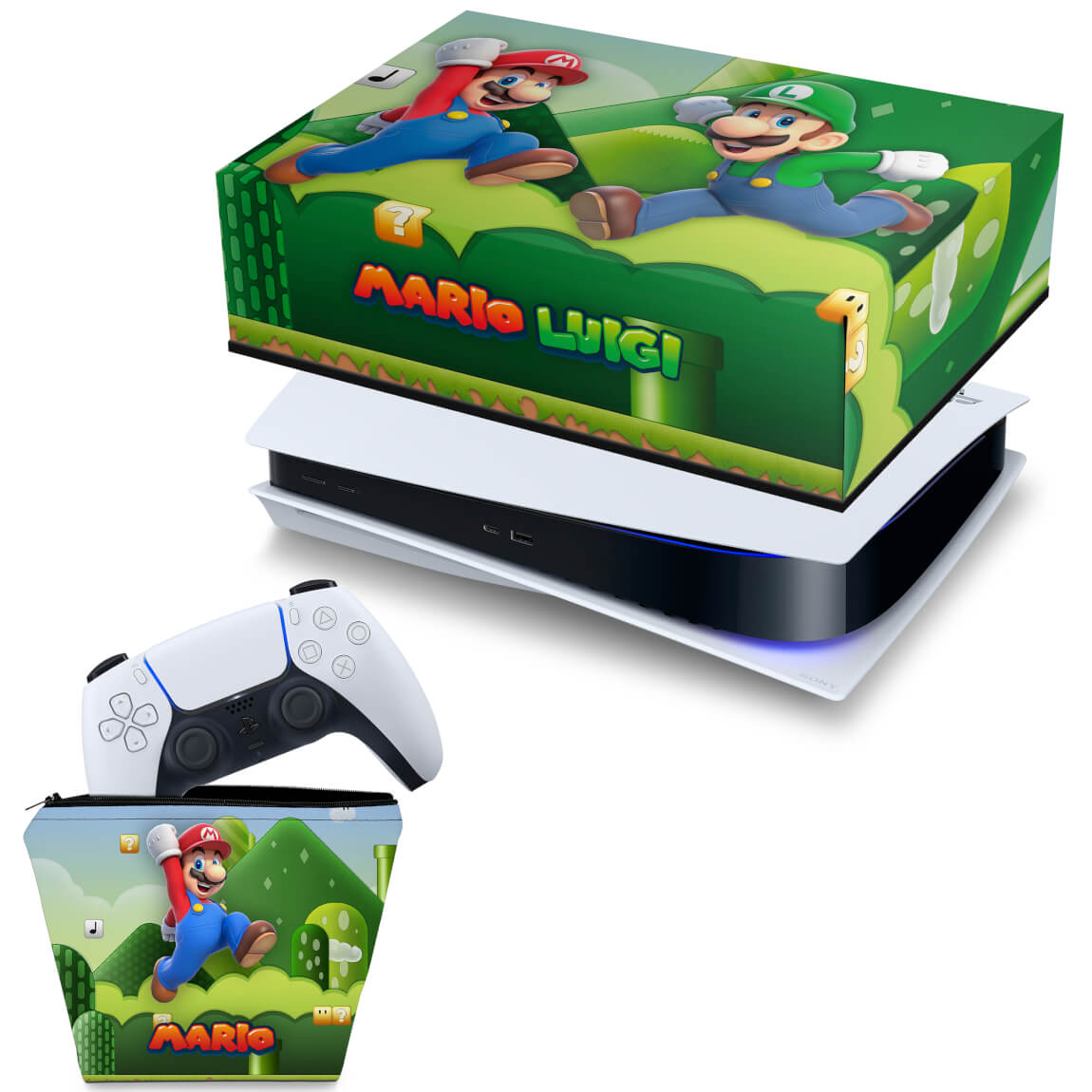 KIT PS5 Capa e Case Controle - Super Mario - Pop Arte Skins