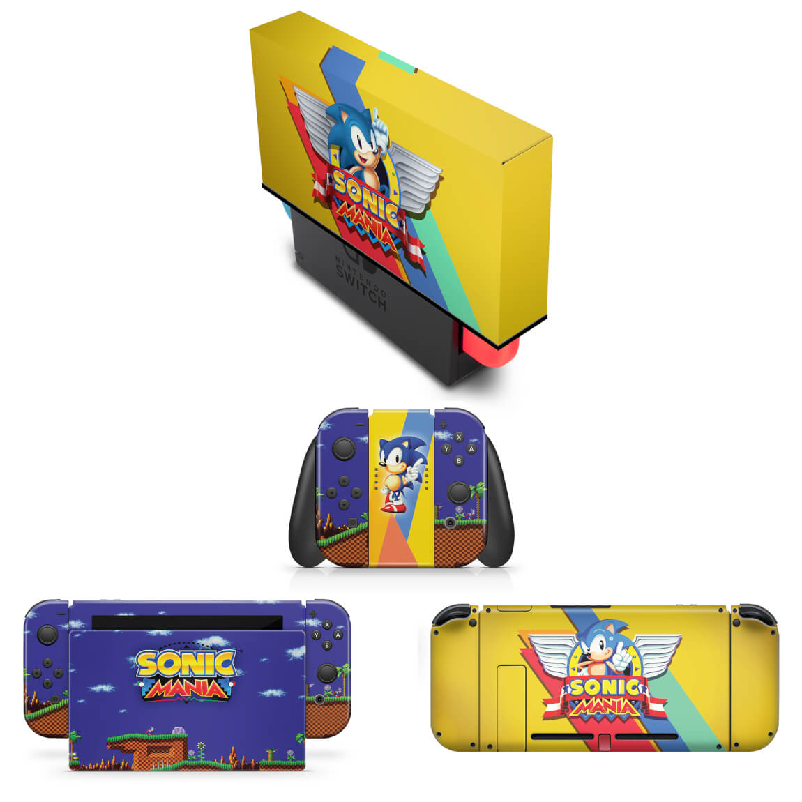 KIT Nintendo Switch Skin e Capa Anti Poeira - Sonic Mania - Pop