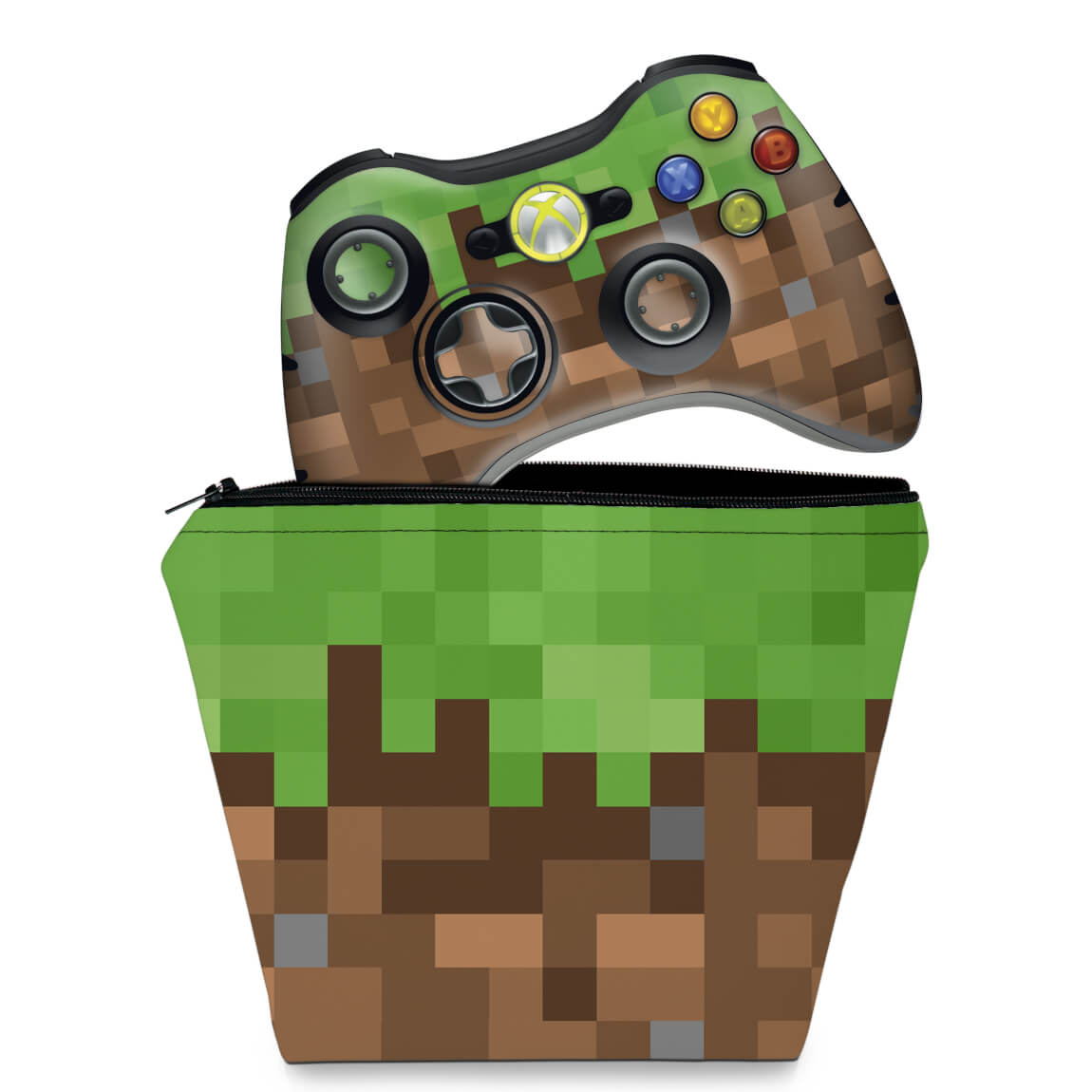 KIT Capa Case e Skin Xbox 360 Controle - Minecraft - Pop Arte Skins