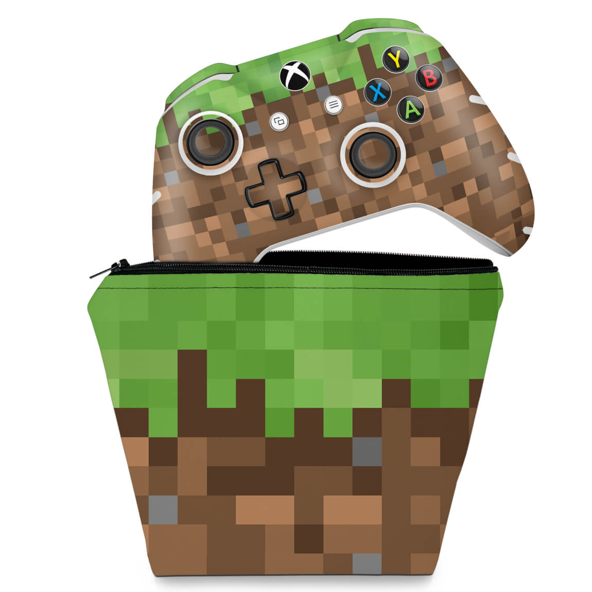 KIT Capa Case e Skin Xbox One Slim X Controle - Minecraft - Pop Arte Skins