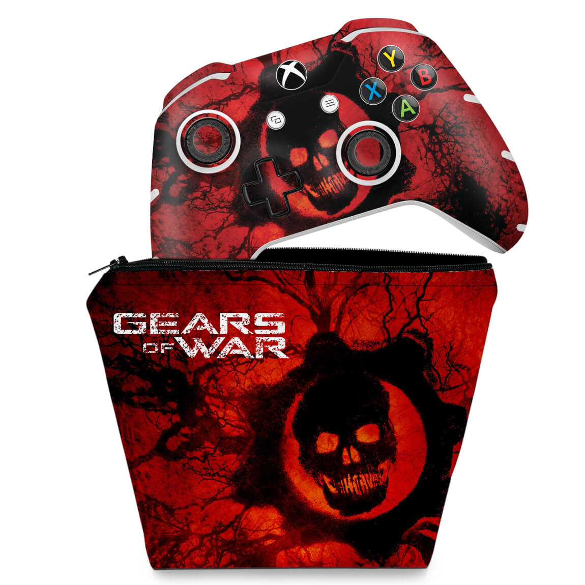 KIT Capa Case e Skin Xbox One Slim X Controle - Gears of War - Skull - Pop  Arte Skins