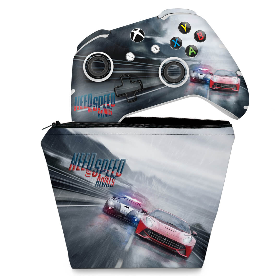 KIT Capa Case e Skin Xbox One Slim X Controle - Need for Speed