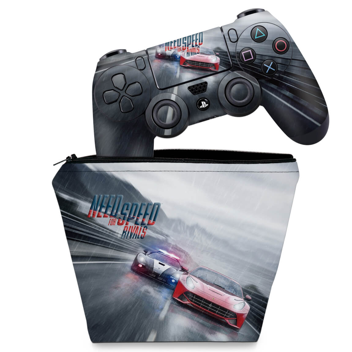 KIT Capa Case e Skin PS4 Controle - Need For Speed Rivals - Pop Arte Skins