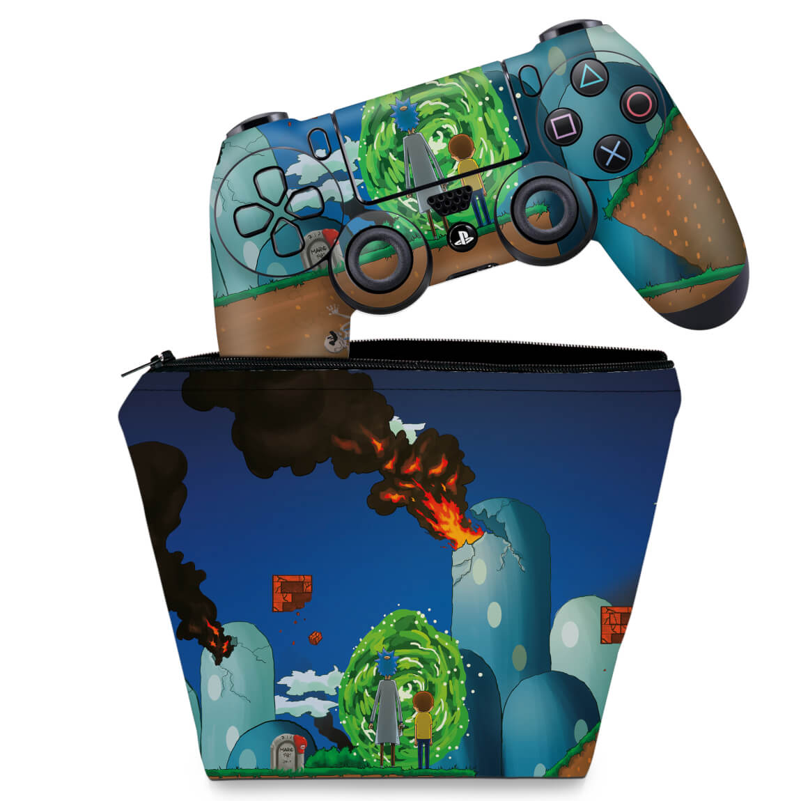 KIT Capa Case e Skin PS5 Controle - Super Mario - Pop Arte Skins