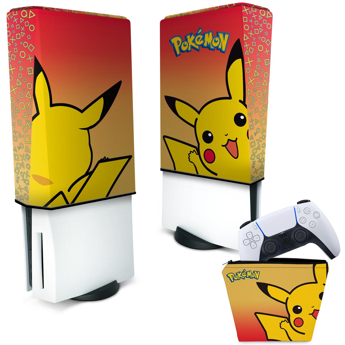 KIT Xbox One X Skin e Capa Anti Poeira - Pokemon Pikachu - Pop Arte Skins