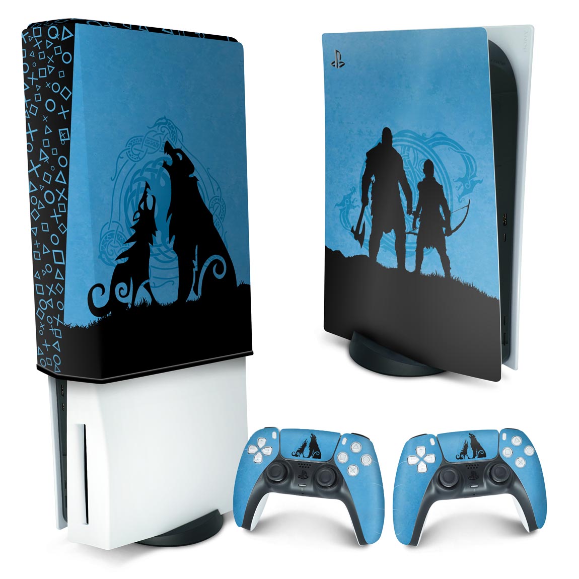 KIT PS5 Capa e Case Controle - God Of War Ragnarok - Pop Arte Skins