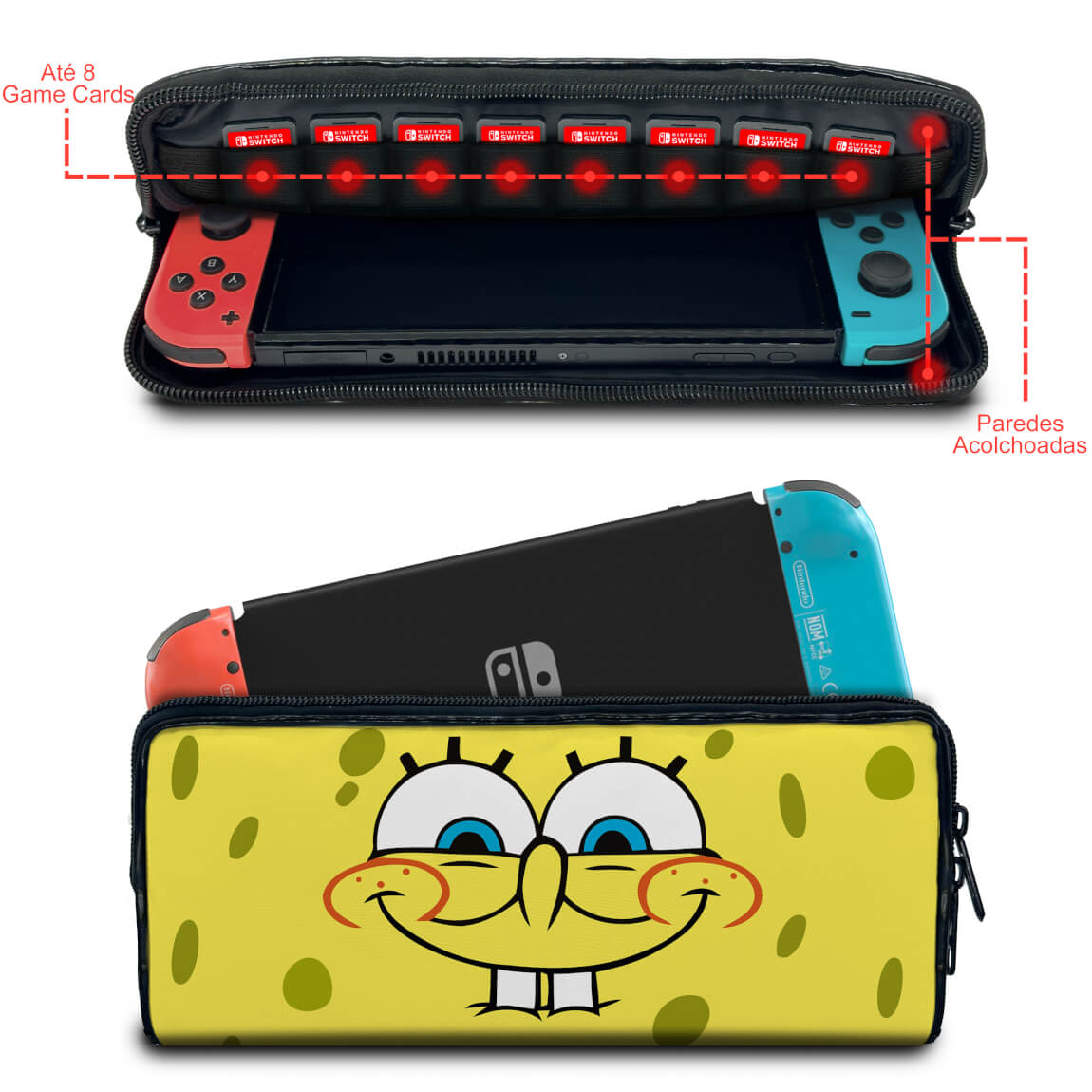 Case Nintendo Switch Bolsa Estojo - Bob Esponja - Pop Arte Skins
