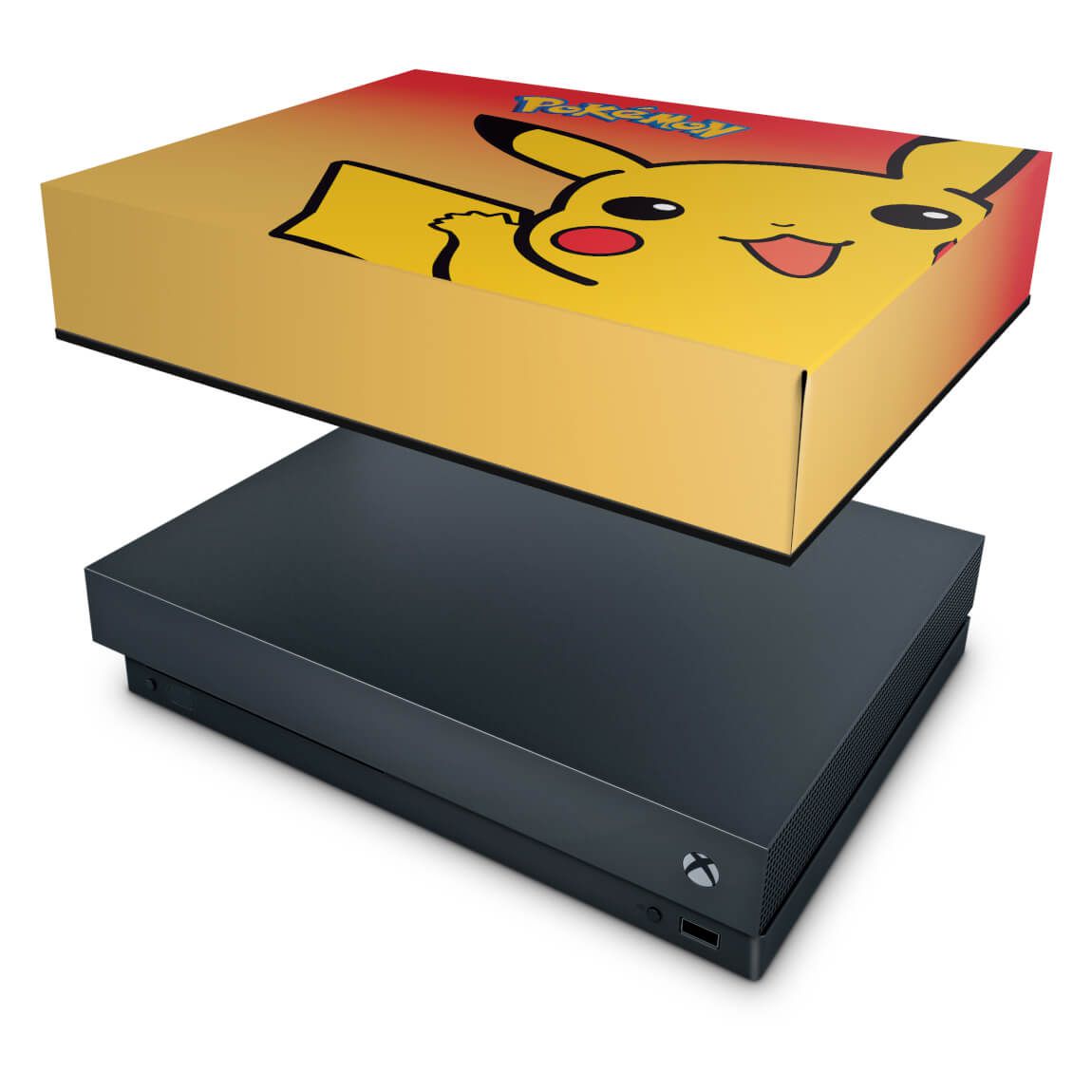 KIT Xbox One X Skin e Capa Anti Poeira - Pokemon Pikachu - Pop Arte Skins