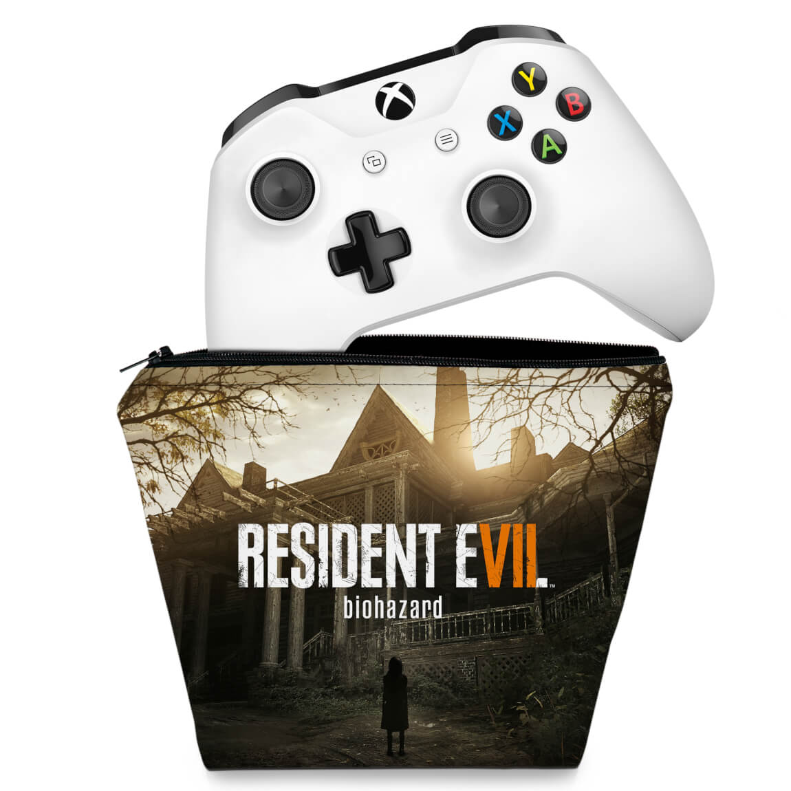 Capa Case e Skin Compatível Xbox One Fat Controle - Resident Evil