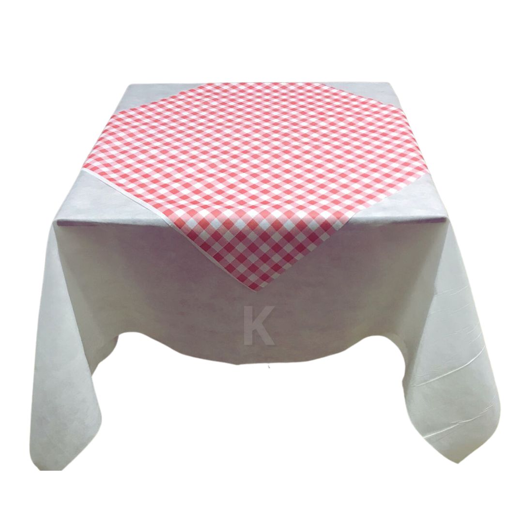 Toalha de Mesa em TNT - 70 x 70 cm - Xadrez Vermelho - 5 unidades