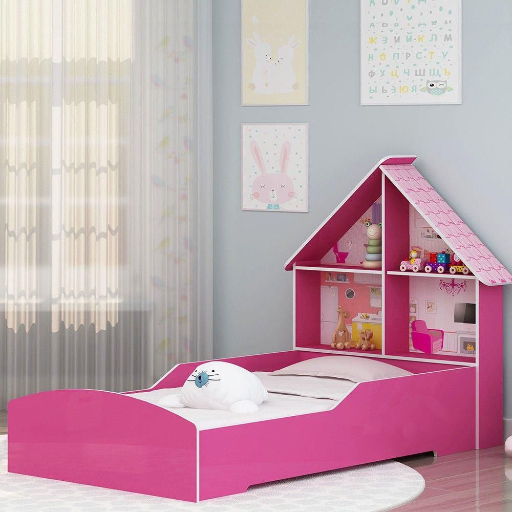 Cama Infantil Casinha 090 Rosa Pink Pok - Gelius - Móveis Cândido | Comprar  Móveis Online é Aqui