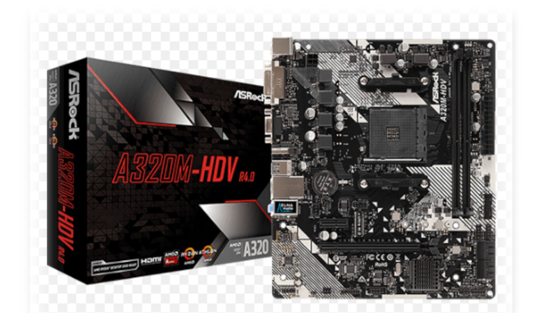 PLACA MÃE ASROCK AM4 A320M-HDV REV 4.0 M.2 - oxigeniogames