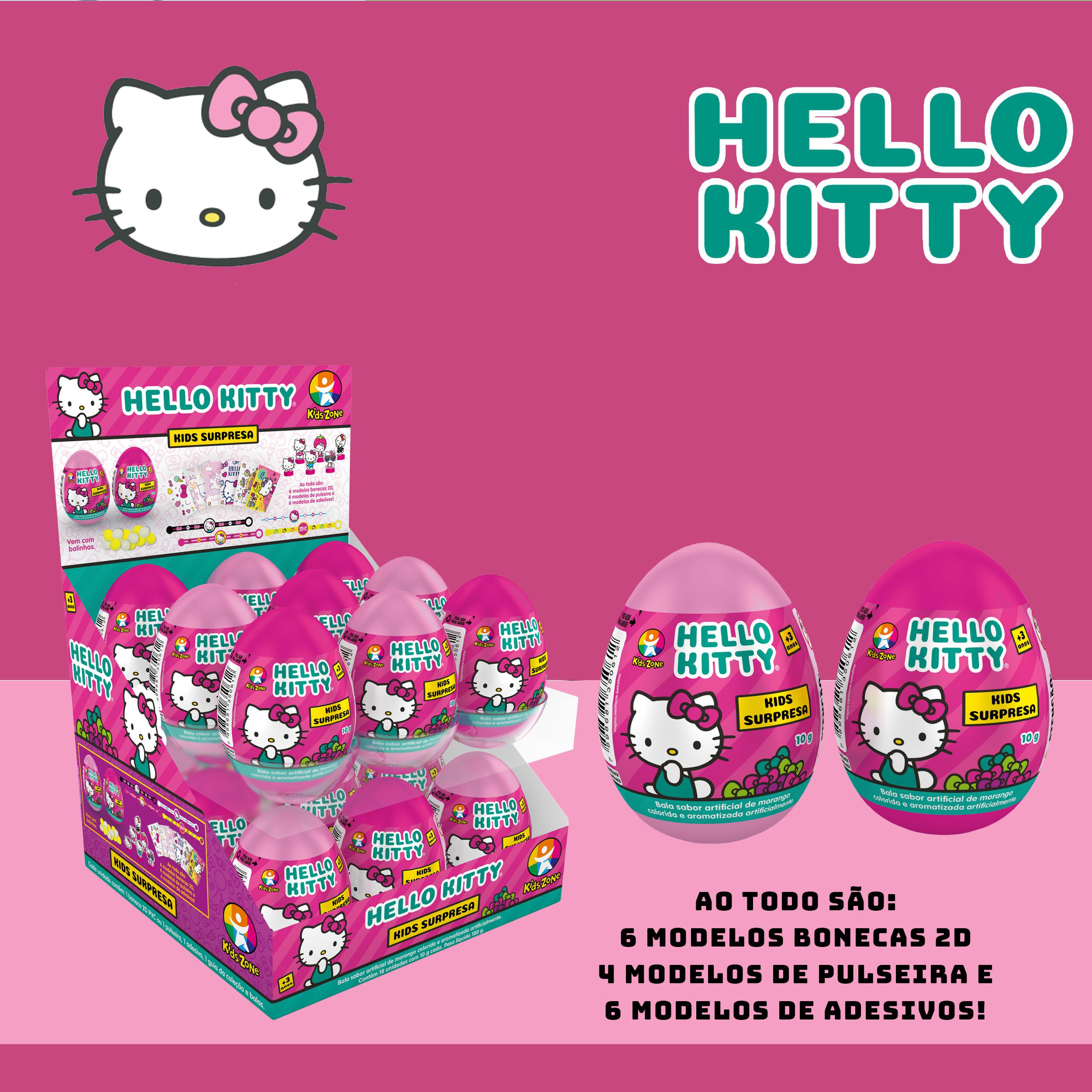 Sorvetinho Hello Kitty MINI - 2,2cm - 2 Unidades