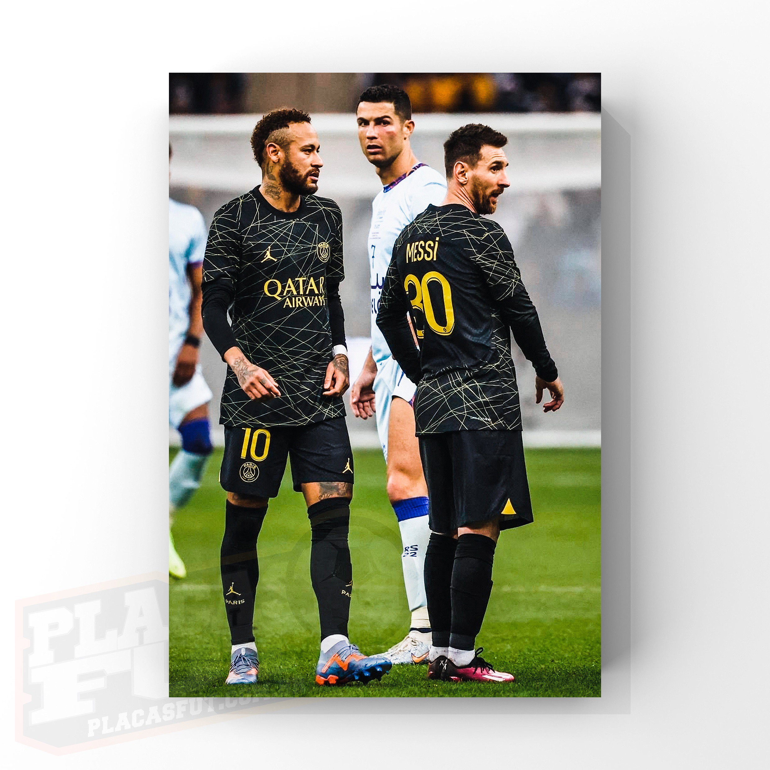 Quadro futebol cristiano ronaldo lionel messi neymar