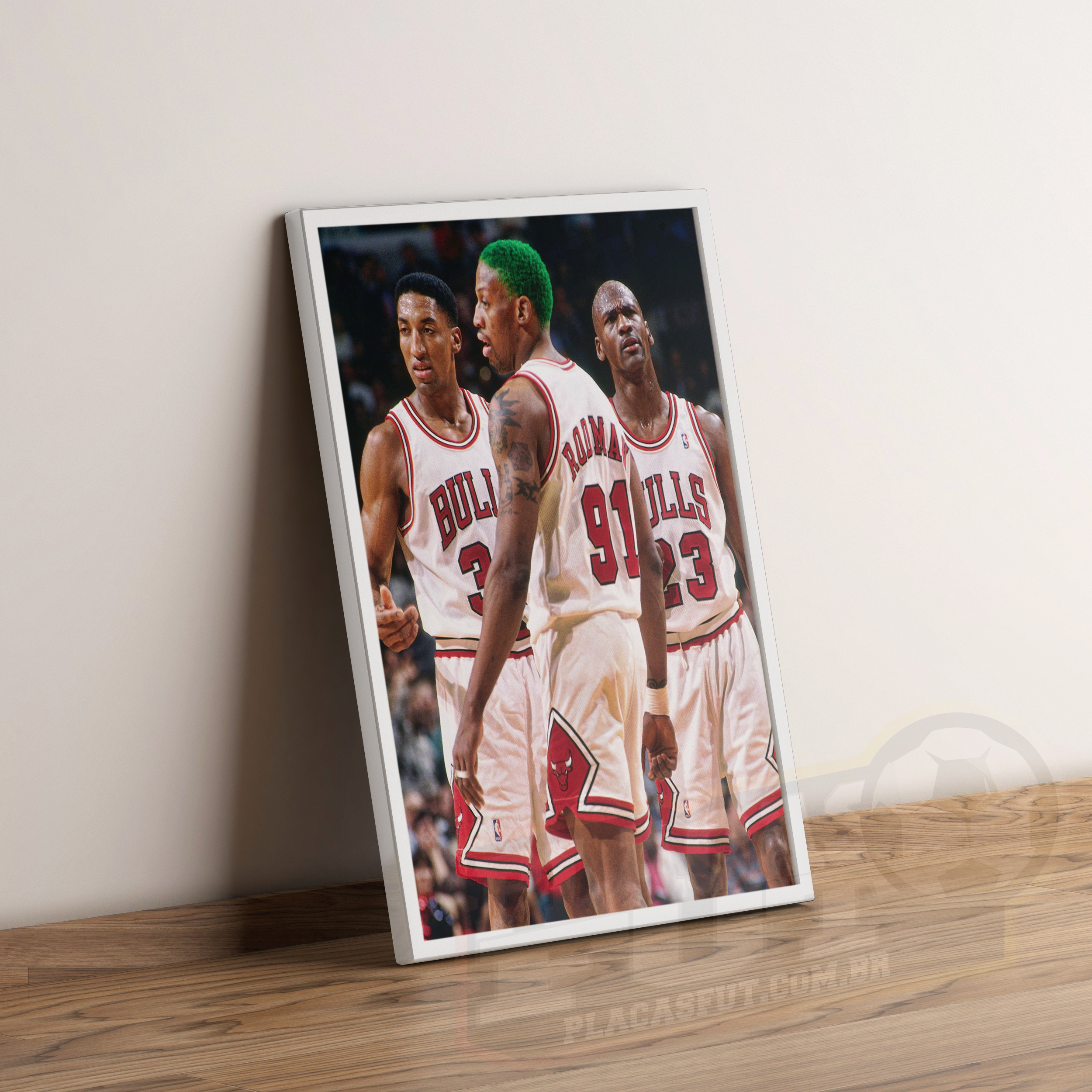 Quadro Jordan & Pippen & Rodman - PlacasFUT - Itens Decorativos