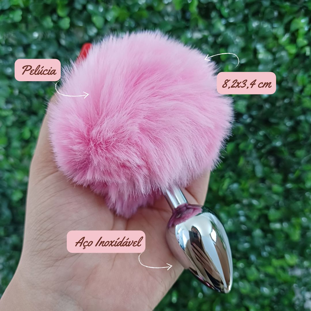 Plug Anal Pequeno Pelúcia Rosa