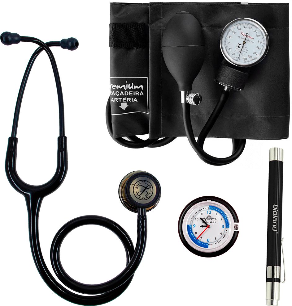 Kit Black Edition com Estetoscópio Littmann e Aparelho de pressão - Medical  Place - Loja de Produtos Hospitalares - Produtos Medicos