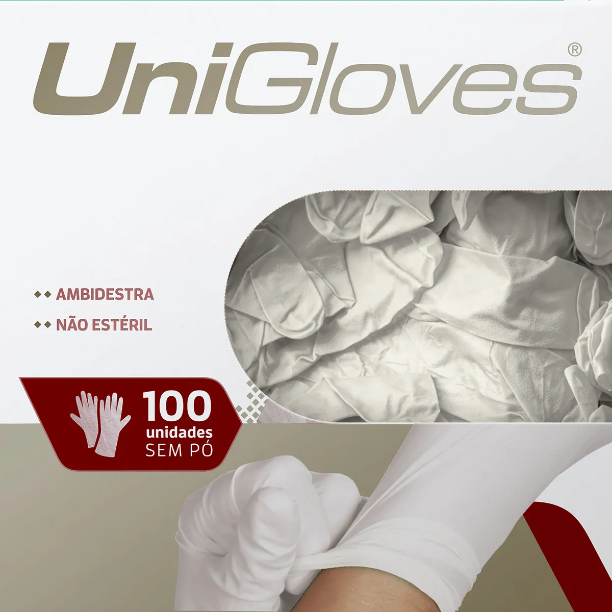 Luva Látex Branco White Unigloves Premium Sem Pó CX com UN Medical Place Loja de