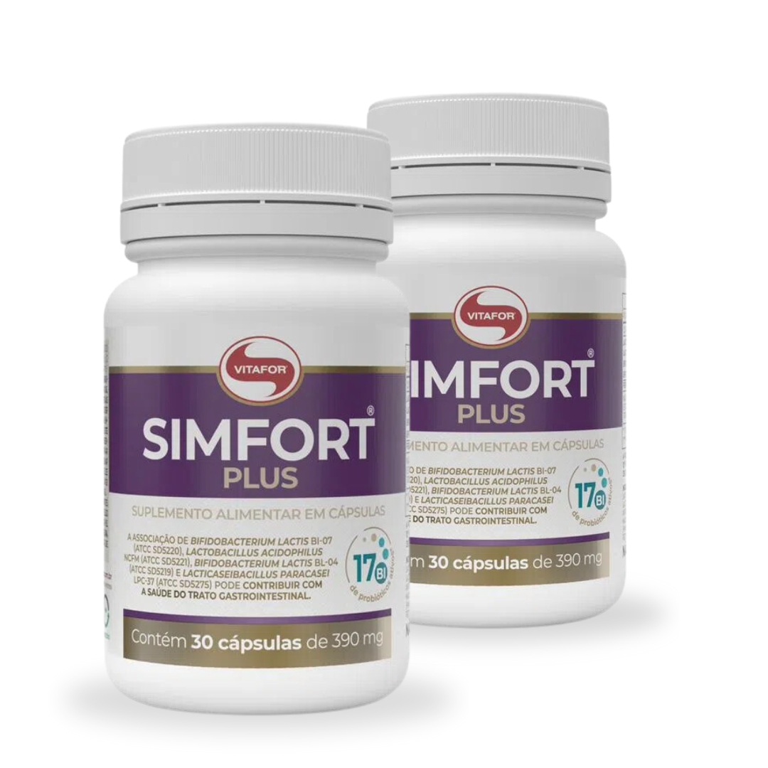 Kit Probiótico Simfort Plus Vitafor 02 potes com 30 Cápsulas ...