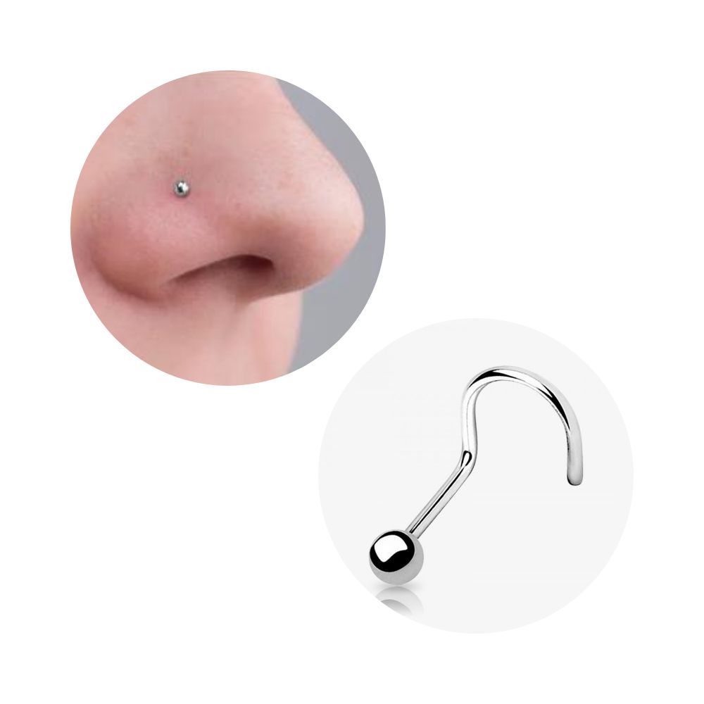 Piercing de Nariz de Bolinha em Prata 950