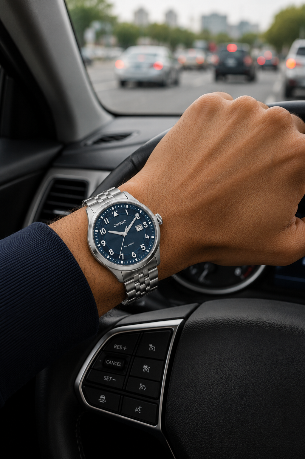 Relógio Orient Masculino Jubilee Aço Prata Azul MBSS1518D2SX