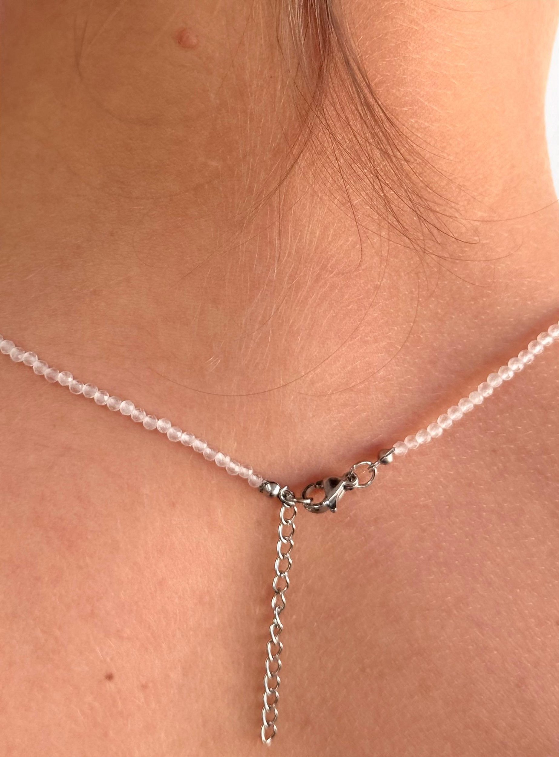 Colar de Quartzo Rosa 2mm Multifacetado - Pedra do Amor - Cura do Coração,  Amor Próprio, Perdão e Gratidão - Sagrada Magia, image size:1847x2500