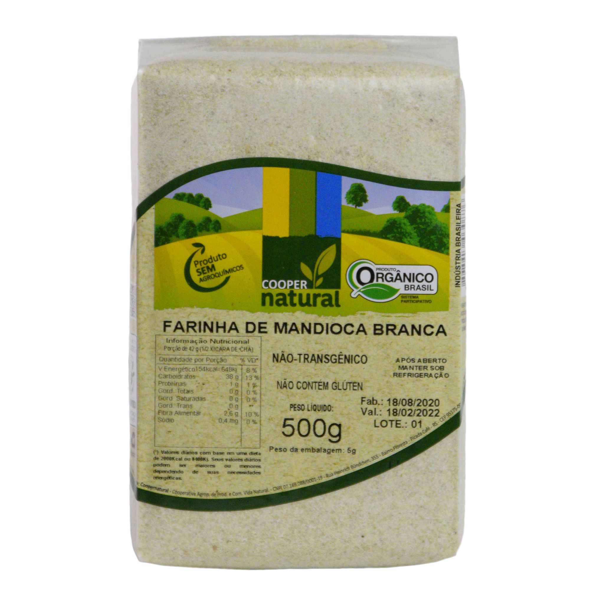 Farinha de Mandioca Orgânica - Sem glúten - LOJA COOPERNATURAL ORGÂNICOS