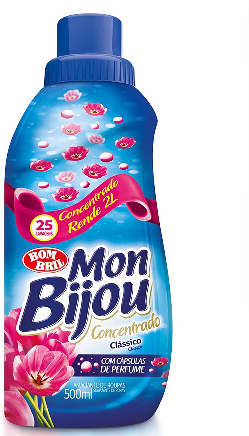 Amaciante Mon Bijou Concentrado Clássico 500ml - SuperLimpinho - O  Supermercado da Limpeza.