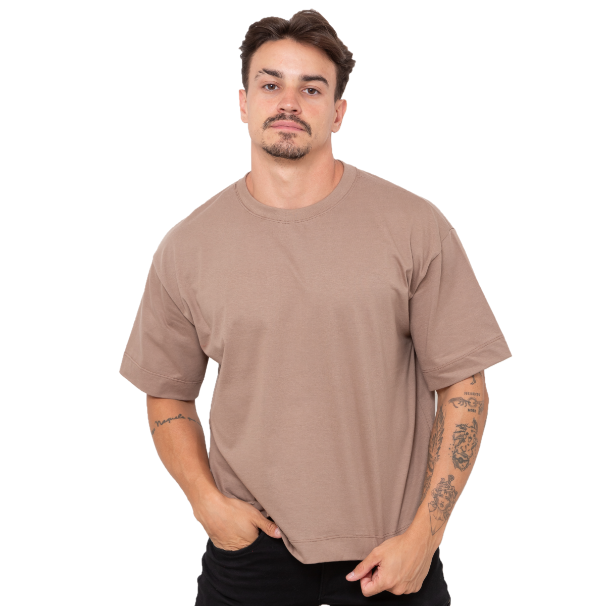 Camiseta Boxy Masculino Castanho - J Wilas _ Beachwear _ Sungas