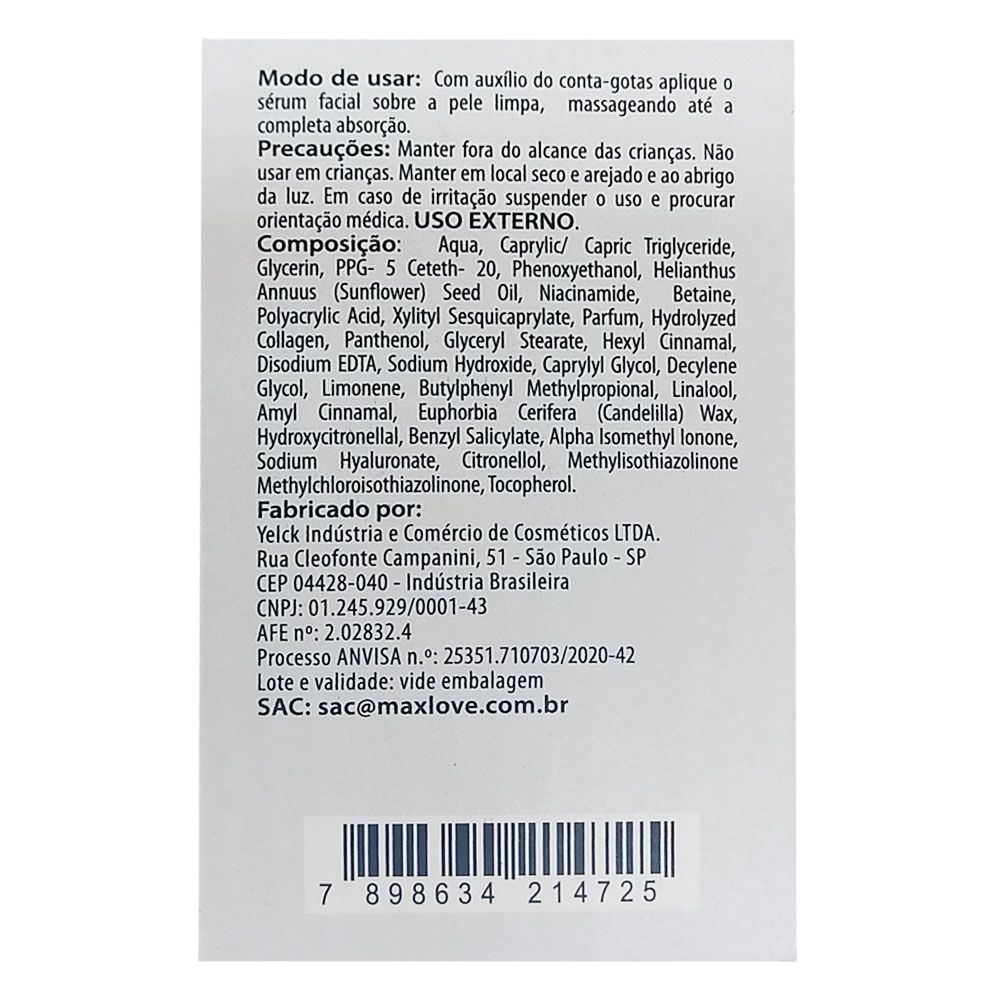 Sérum Primer Hidratante OilFree Noite Max Love Box c/ 20 unid