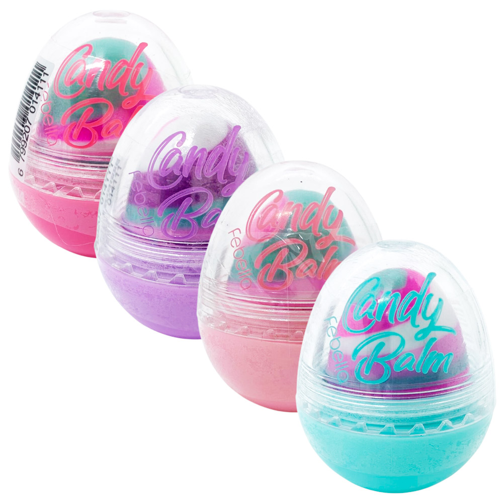 Lip Balm Candy Ovo Febella Distribuidora de Maquiagem Virtual Make
