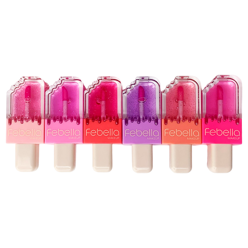 Lip Gloss com Glitter Picolé Febella Distribuidora de Make Virtual
