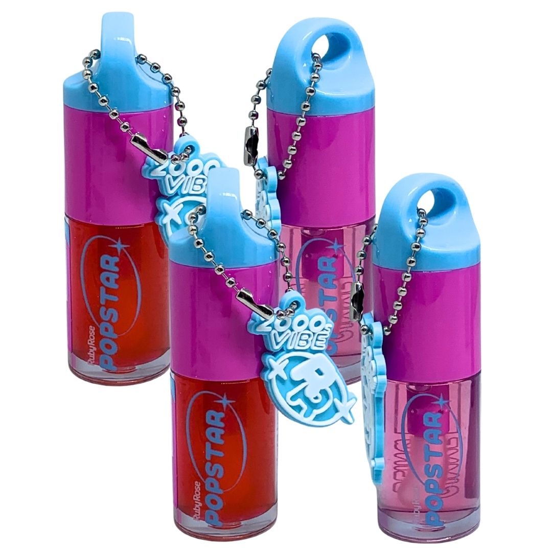 ティップリン産ポイント-54-1 Lip Oil Gimme Bling Ruby Rose - Kit com 4 unidades - Virtual Make