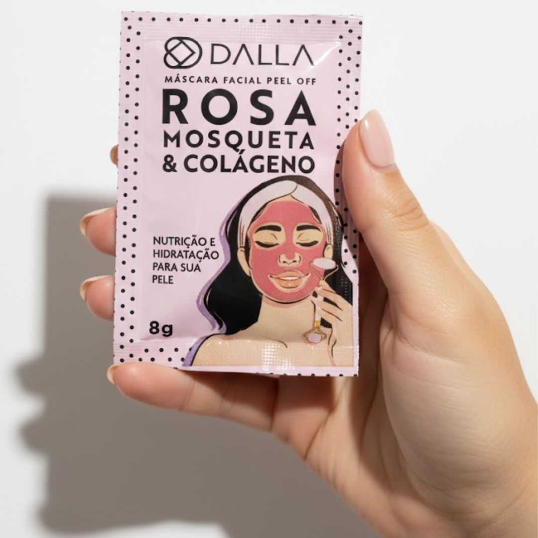 Máscara Facial Rosa Mosqueta DL1005 - Kit 10 Unid - Virtual Make