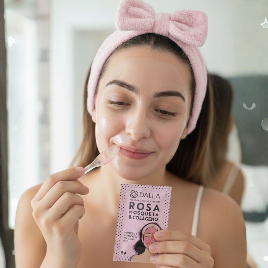 Máscara Facial Rosa Mosqueta DL1005 - Kit 10 Unid - Virtual Make