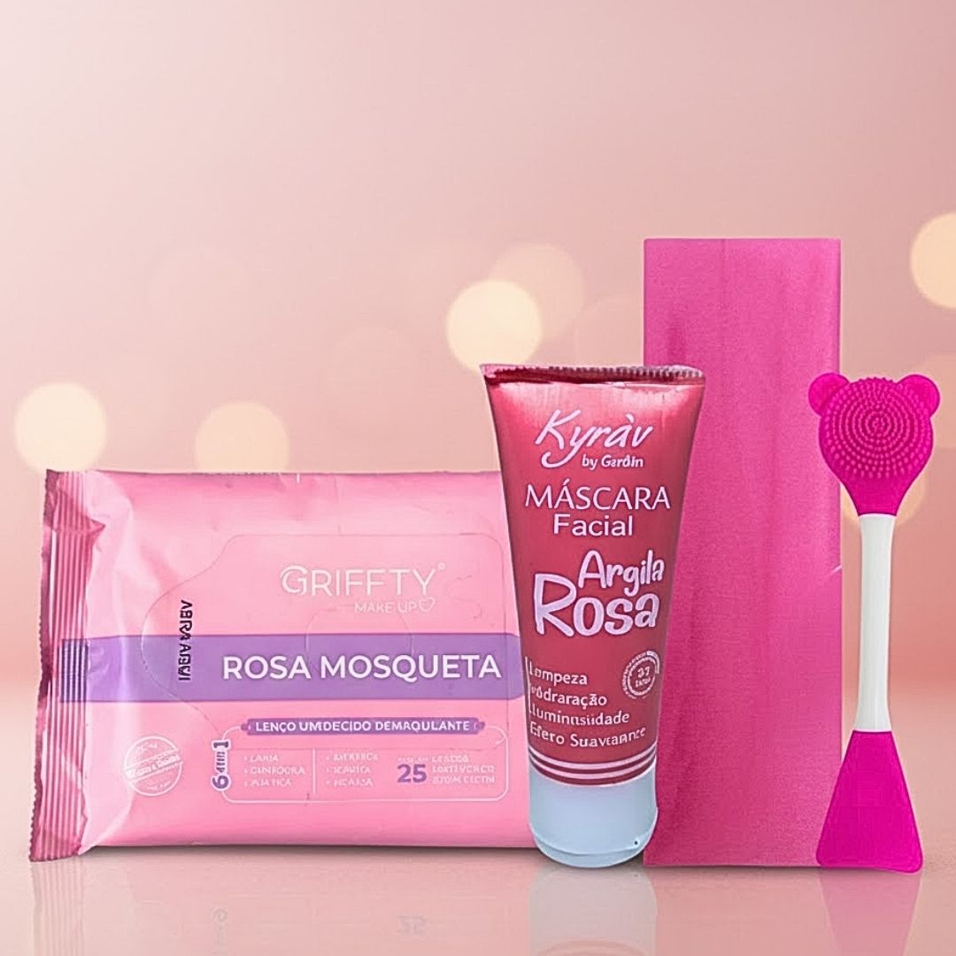 Kit Skincare 04 Passos com Argila Rosa | Virtual Make - Virtual