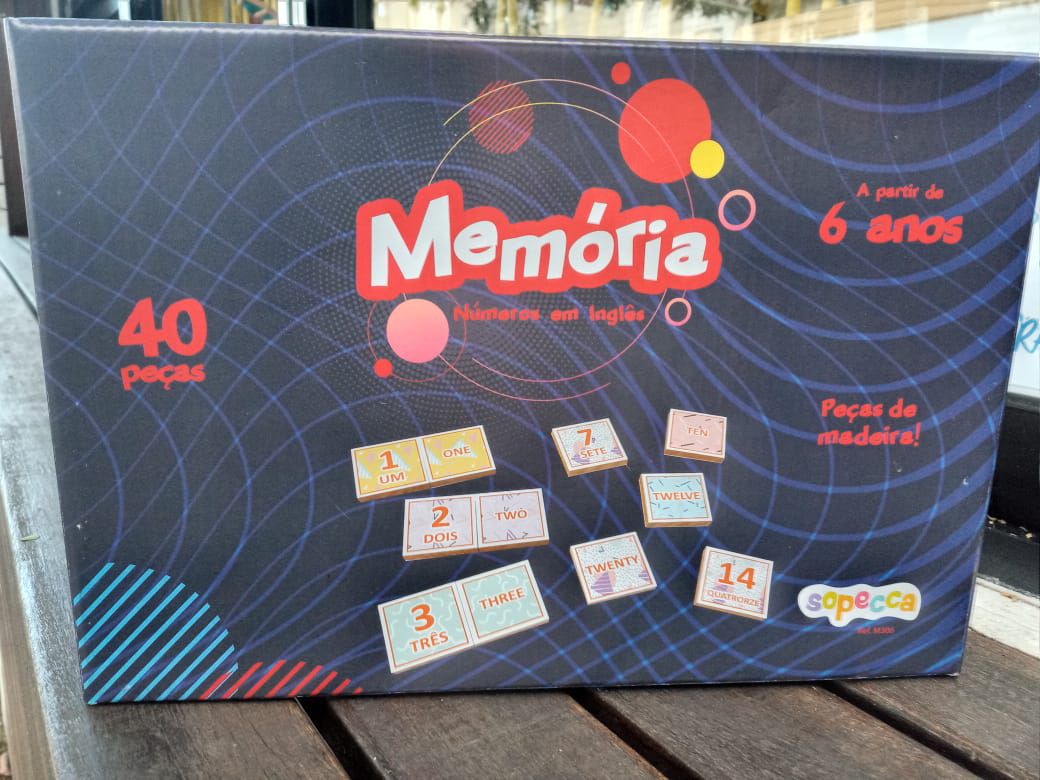 Jogo da Memória Números e Quantidades - 40 Peças em Madeira