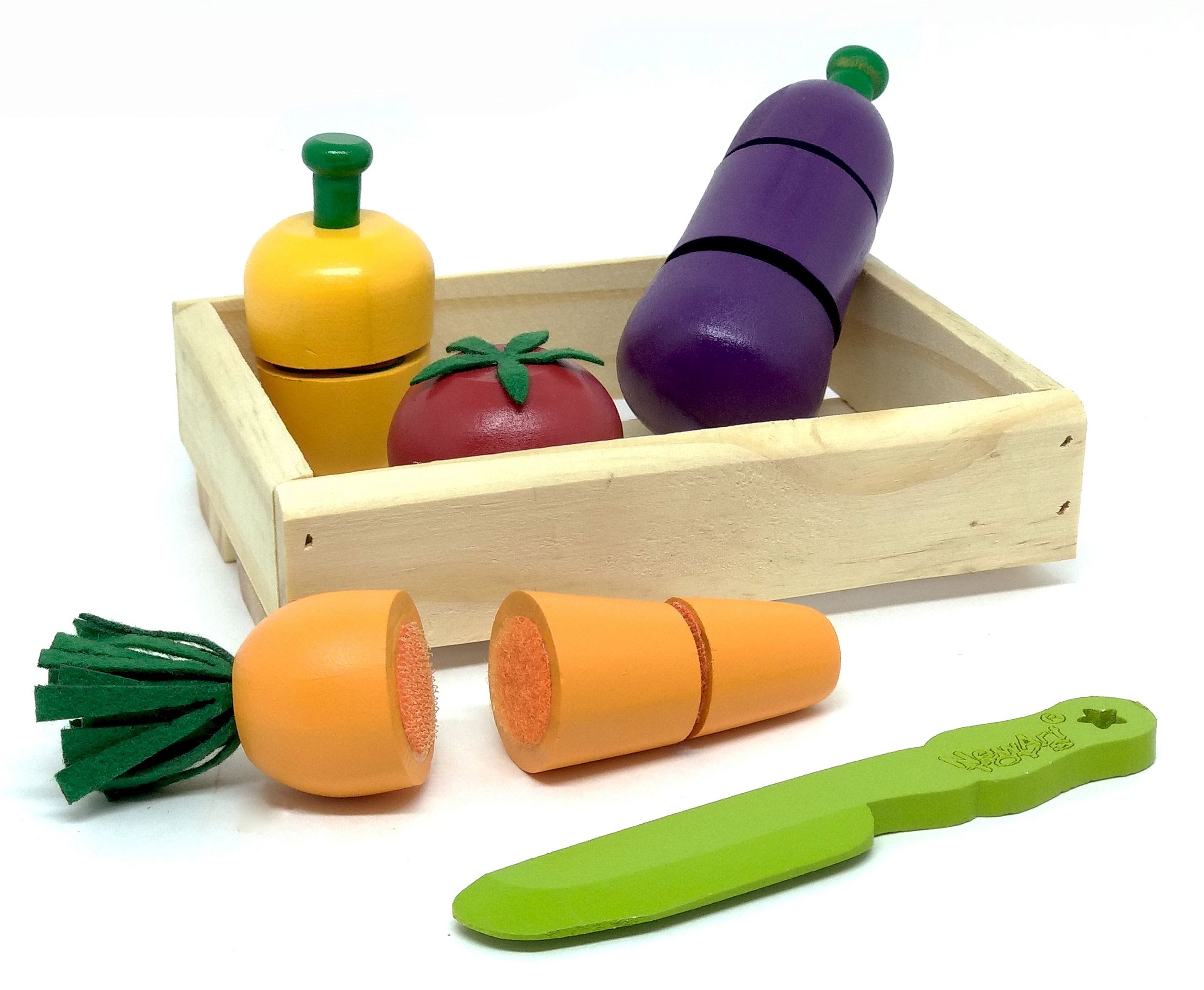 Comida de cozinha frutas e legumes cortando brinquedo educativo de