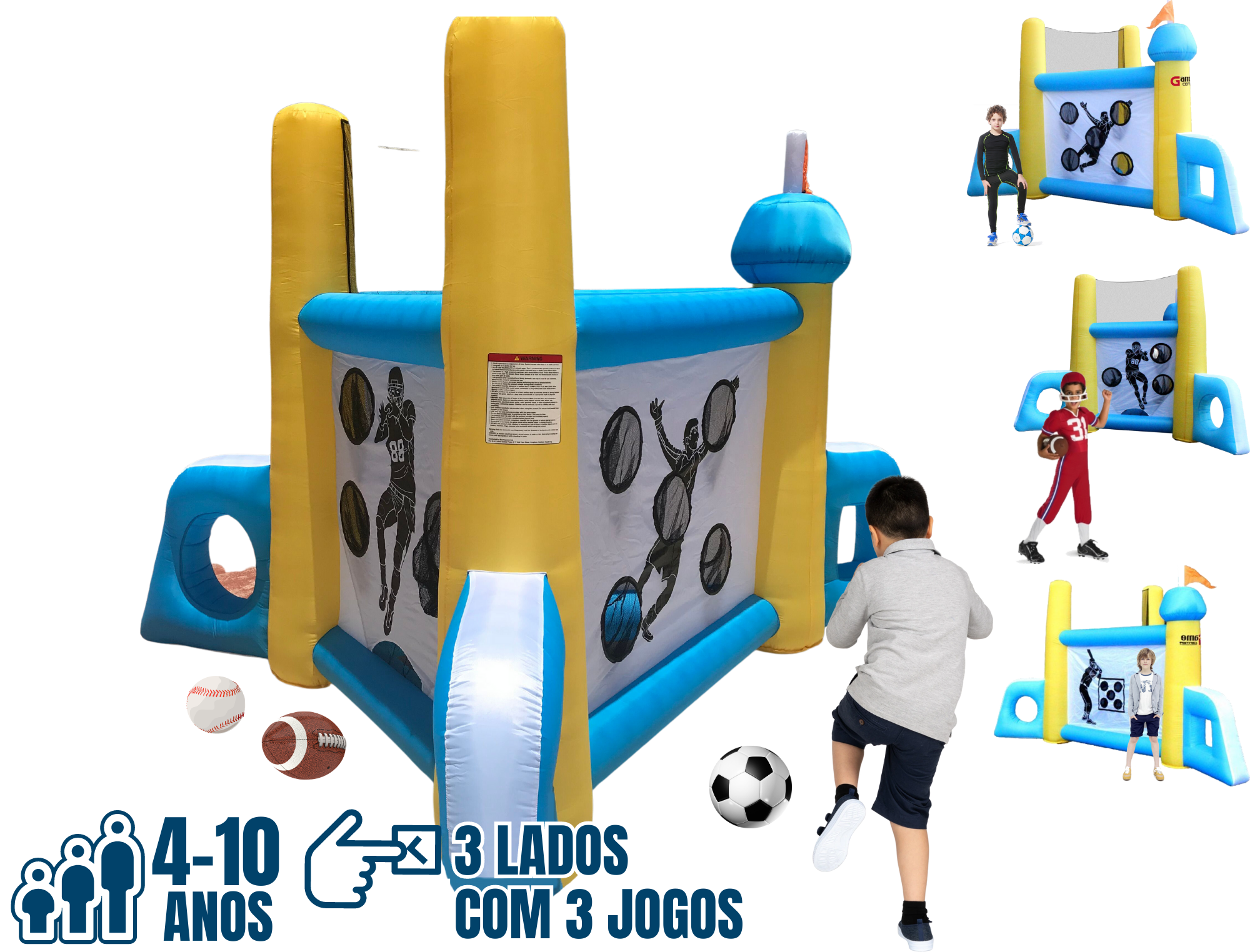 Jogo Infantil 2 Traves de Futebol c/ Rede e 3 Bolas Esporte em Promoção na  Americanas