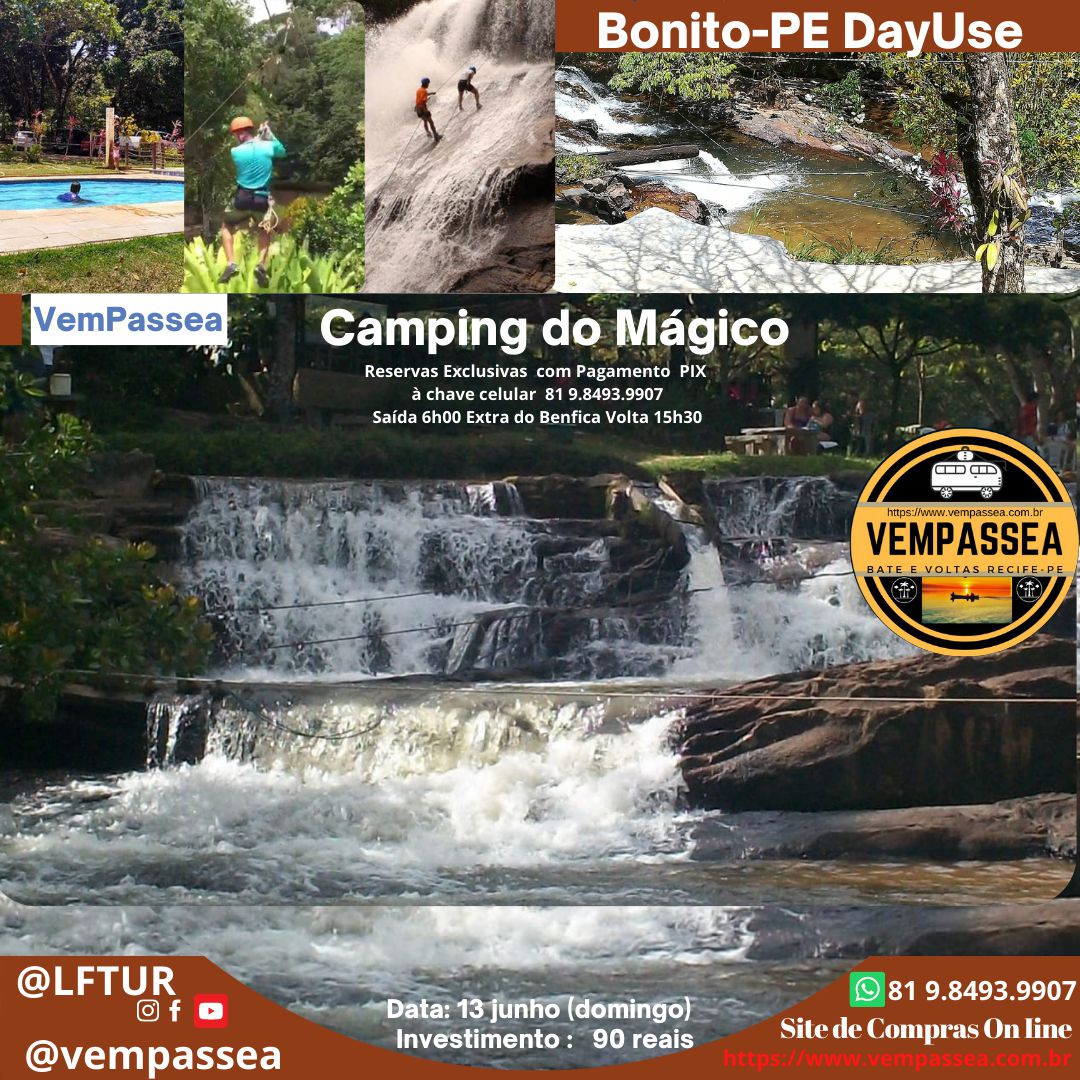 Camping do Mágico VEM PASSEA Bate Voltas Recife - Excursões Recife-Pe ...