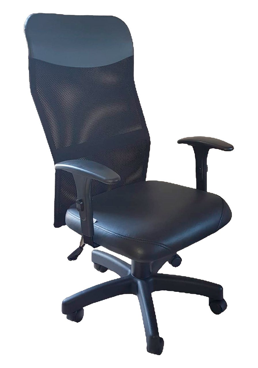 Cadeira de escritório Presidente Anatômica com encosto de Tela e base  giratória - Accento Móveis