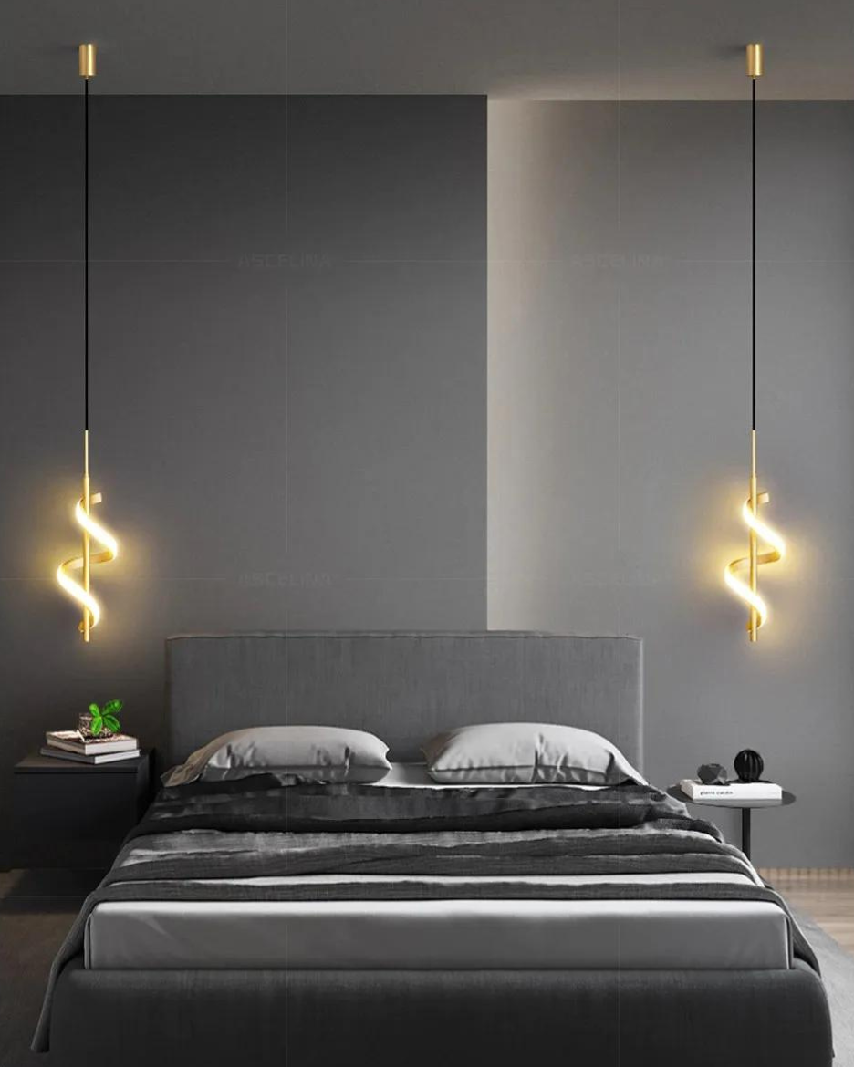 Pendente Led Espiral Dna Moderno Luxo Sala Quarto Cabeceira Cor Dourado ...