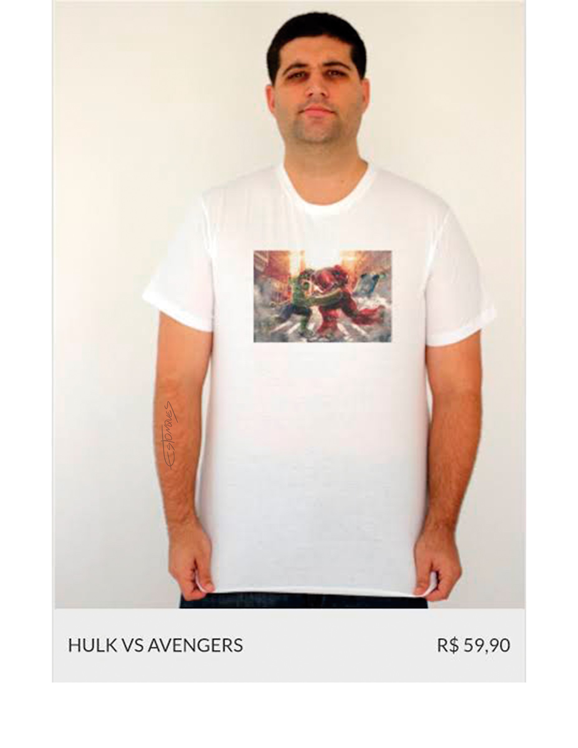 Camiseta Davy Jones VS Avengers (Branca) Loja Estonques Camisetas