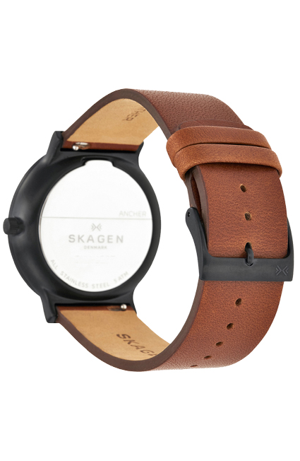 Skagen Reloj analógico de cuarzo para mujer con correa de cuero SKW2739
