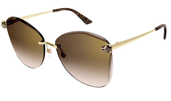 ÓCULOS DE SOL CARTIER BANHO/OURO 24K CT0398S 002 62 FEMININO - A Joia ...