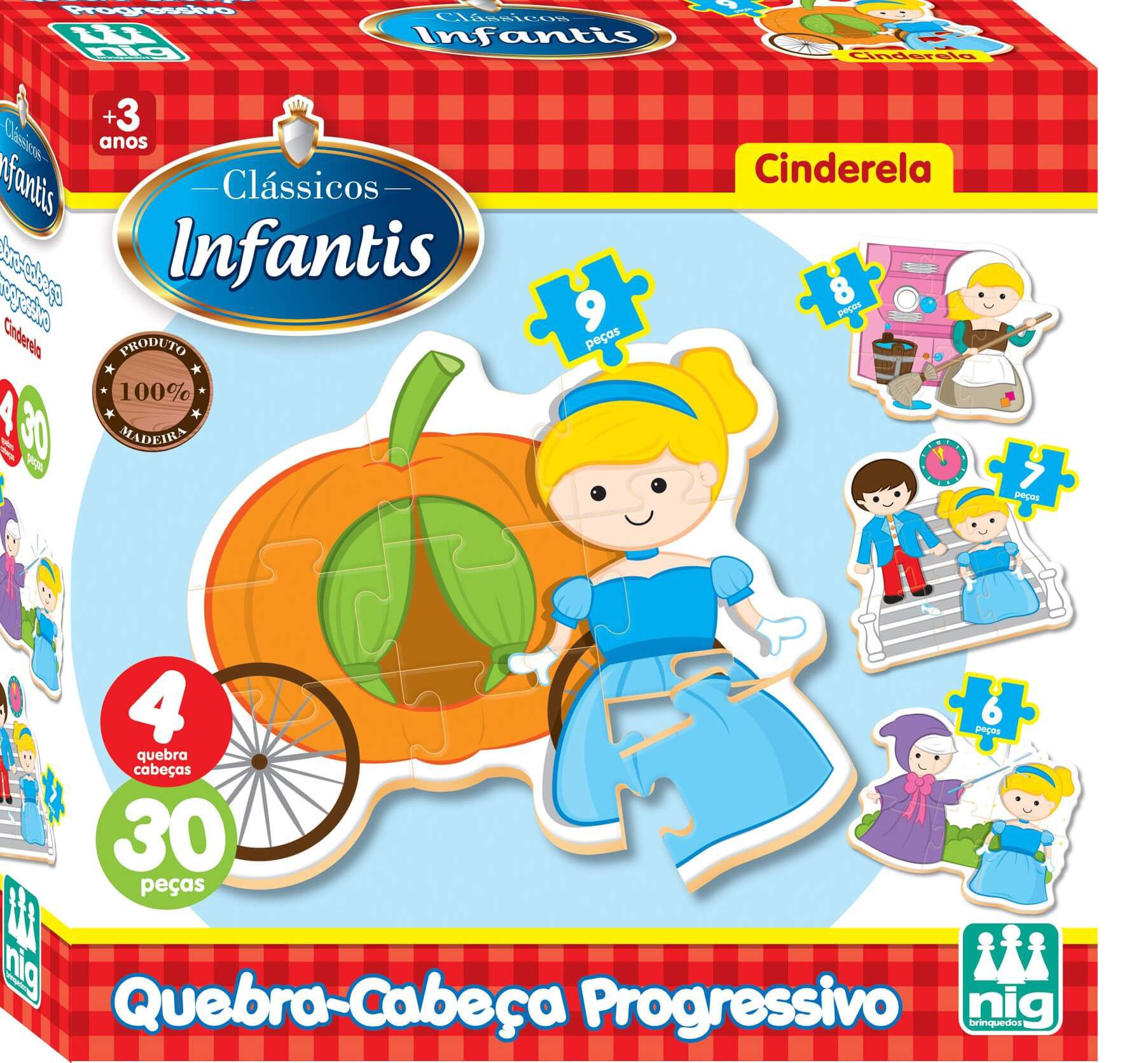 Jogo Quebra Cabeça Infantil Galinha Pintadinha 30 Peças Nig Brinquedos  Madeira